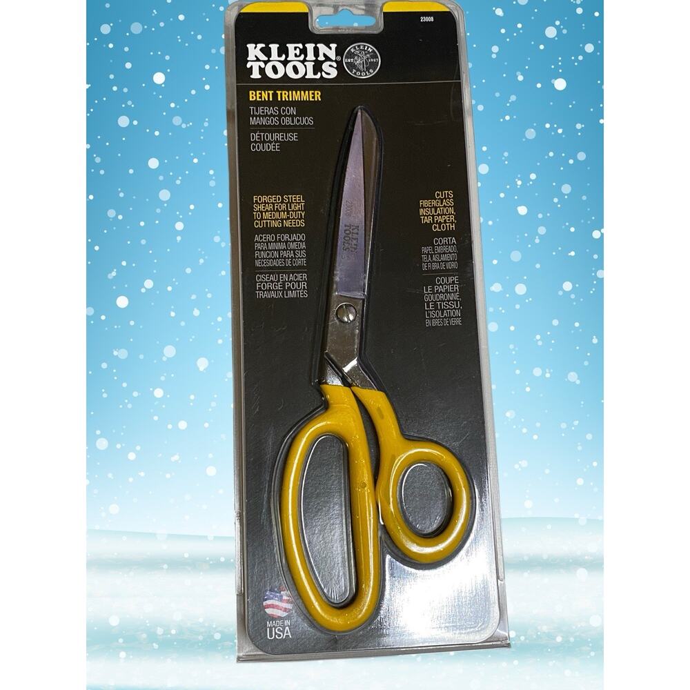New Klein Tools Bent Trimmer 23008 Forged Steel Shears Light to Medium Duty